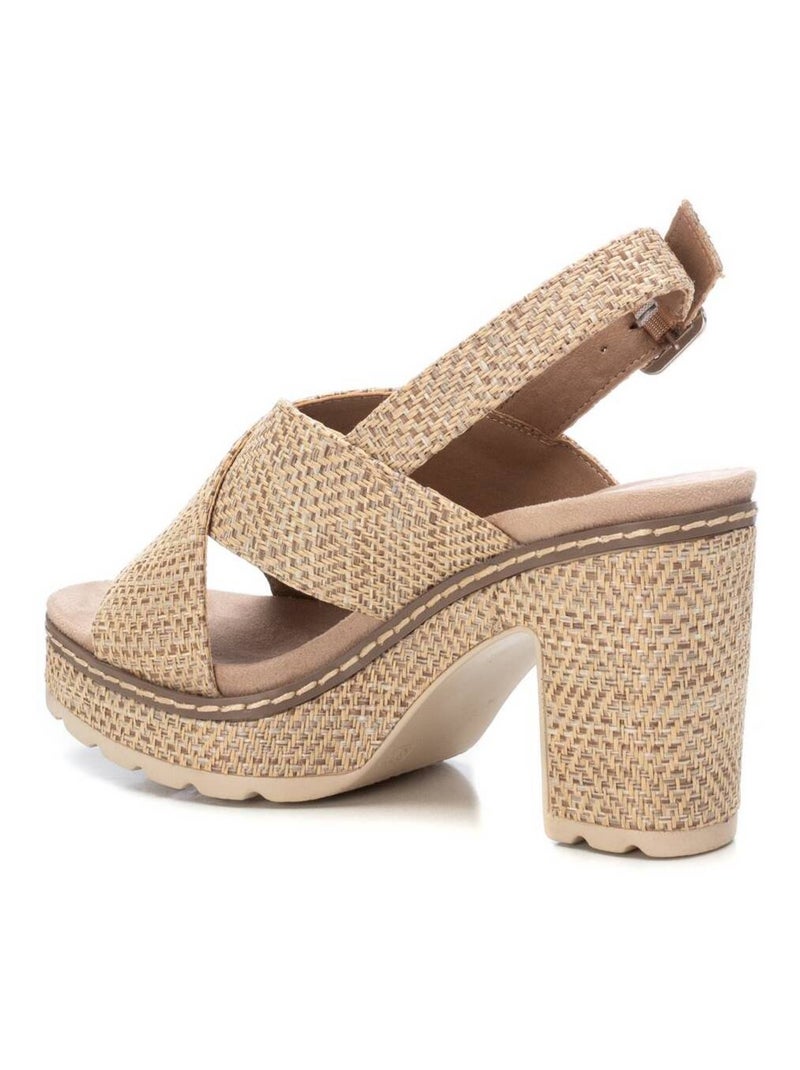 Sandales femme à talon Taupe - Kiabi