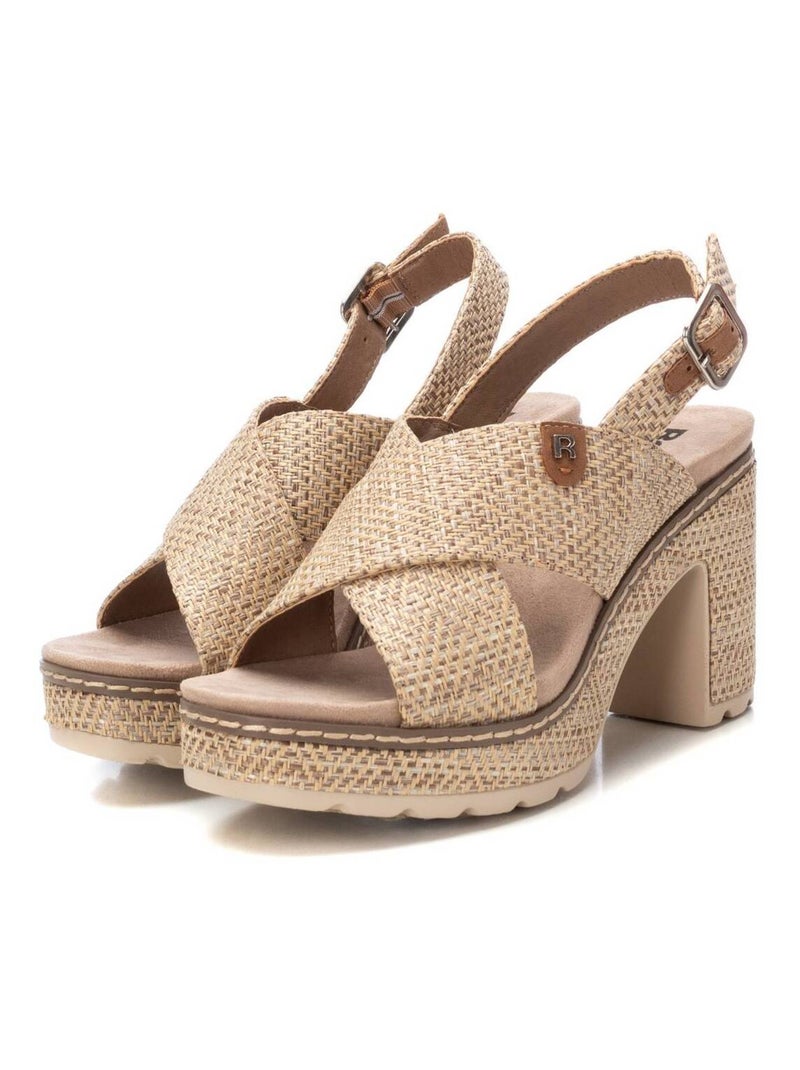 Sandales femme à talon Taupe - Kiabi