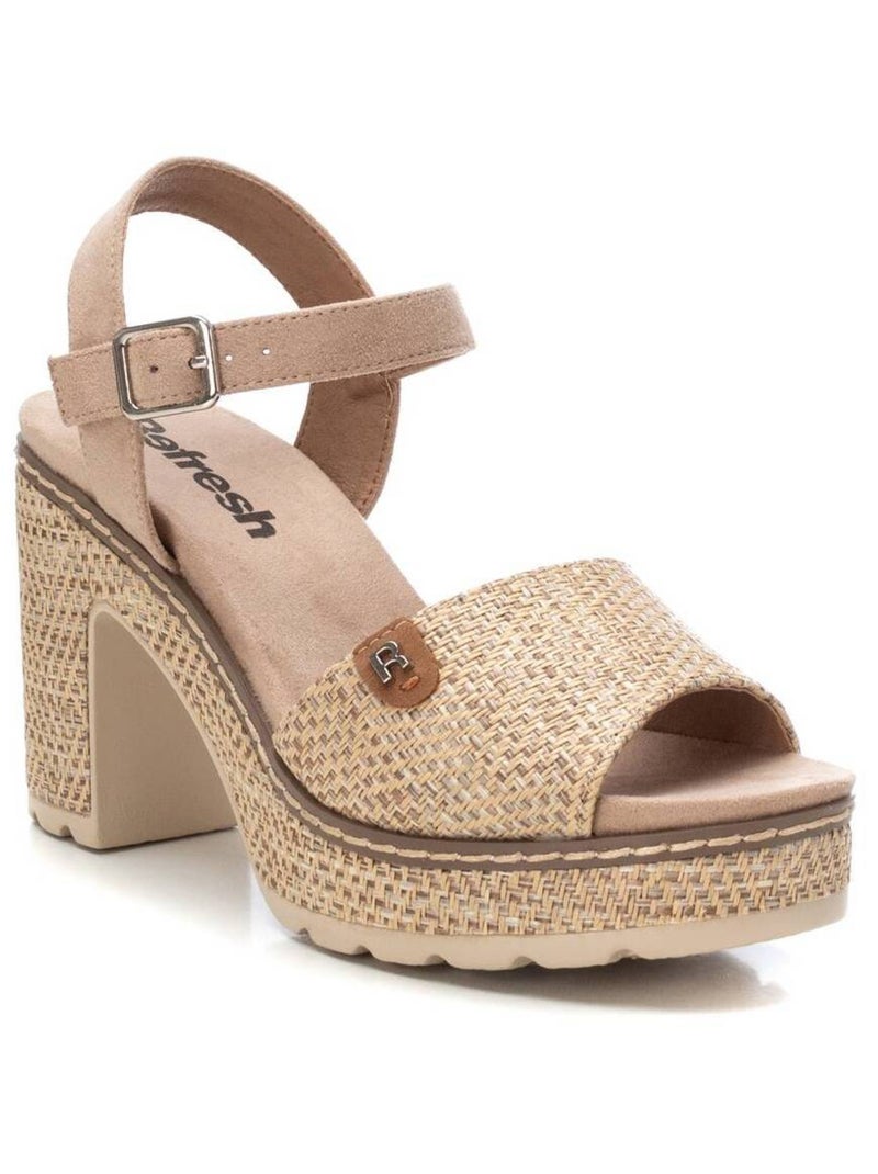 Sandales femme à talon Taupe - Kiabi