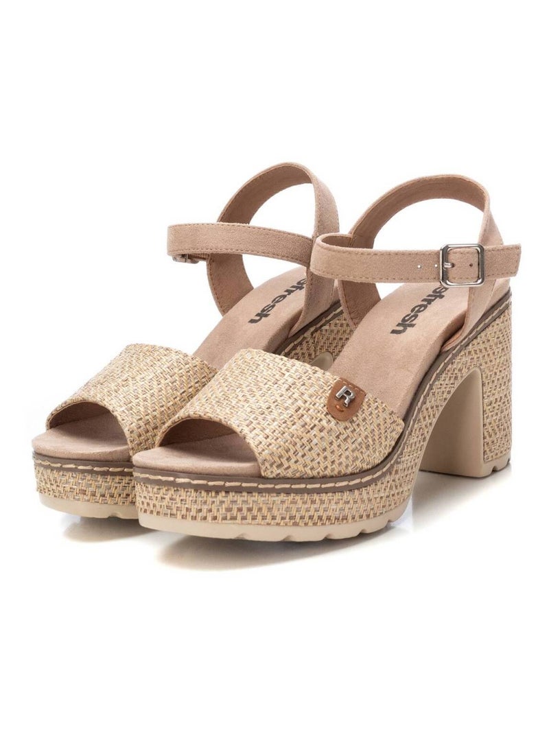 Sandales femme à talon Taupe - Kiabi
