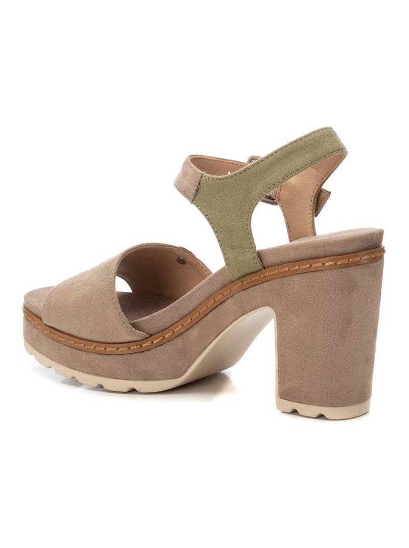 Sandales femme à talon Taupe - Kiabi