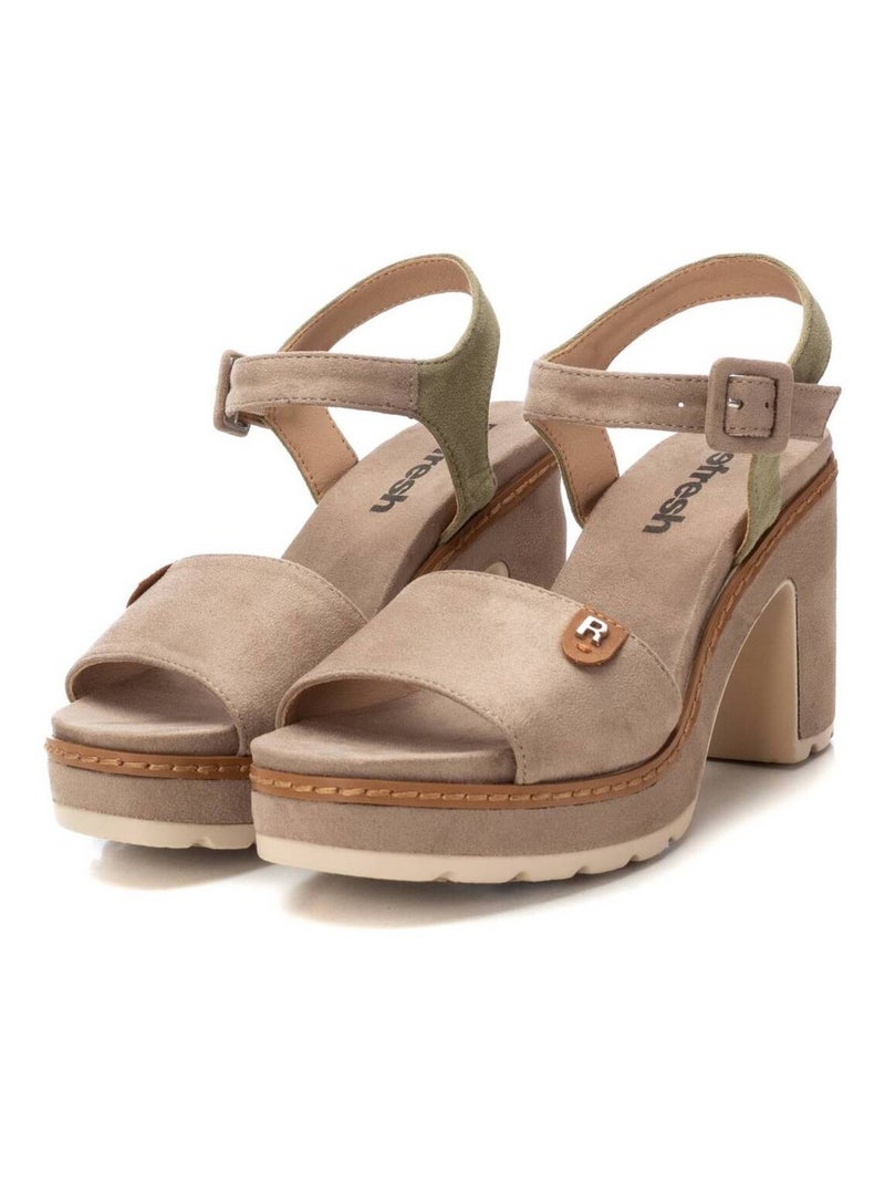 Sandales femme à talon Taupe - Kiabi