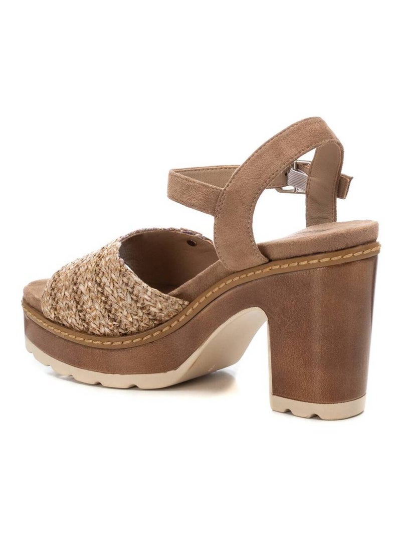 Sandales femme à talon Taupe - Kiabi