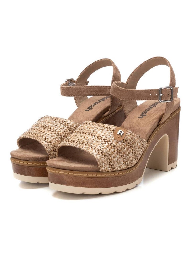 Sandales femme à talon Taupe - Kiabi