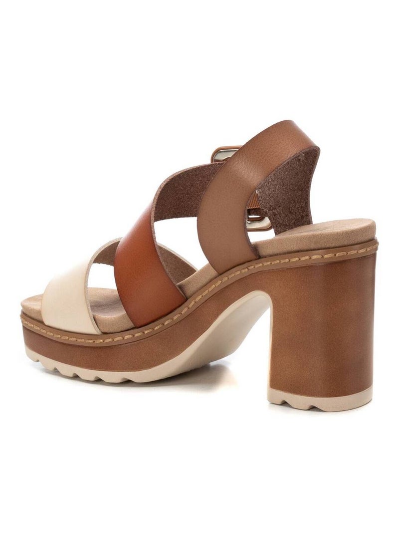 Sandales femme à talon Taupe - Kiabi