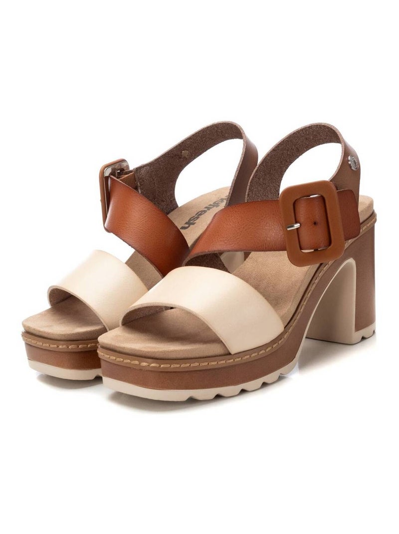 Sandales femme à talon Taupe - Kiabi