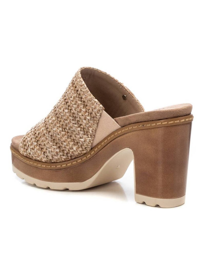 Sandales femme à talon Taupe - Kiabi