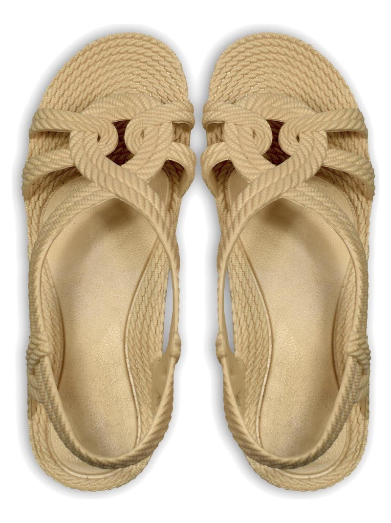 Sandales femme Brasileras semelle en gomme Beige - Kiabi