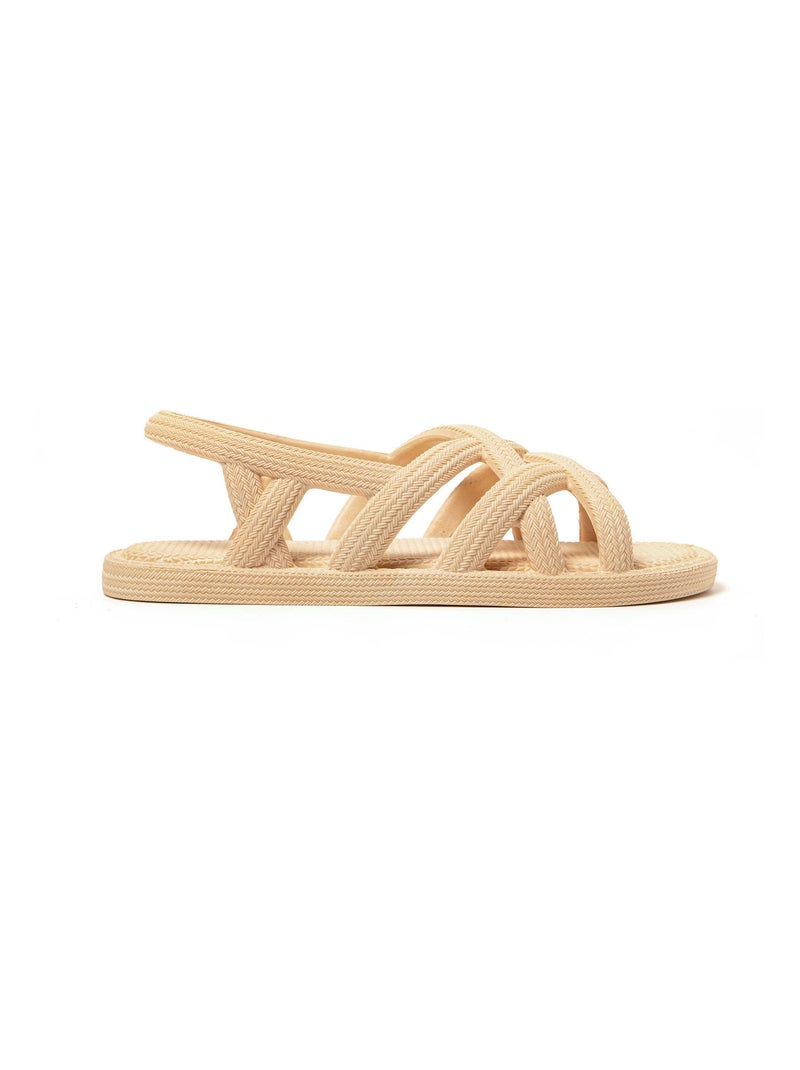 Sandales femme Brasileras semelle en gomme Beige - Kiabi