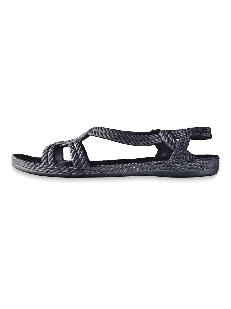 Sandales femme Brasileras semelle en gomme Bleu foncé - Kiabi