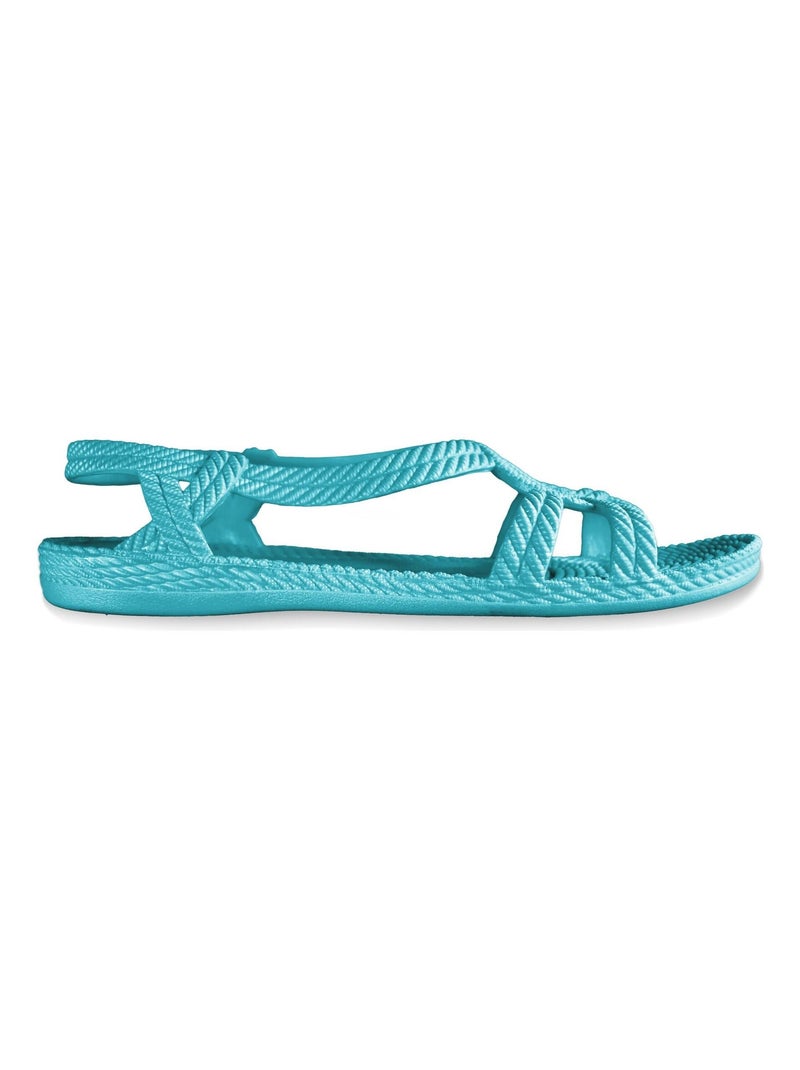 Sandales femme Brasileras semelle en gomme Bleu turquoise - Kiabi