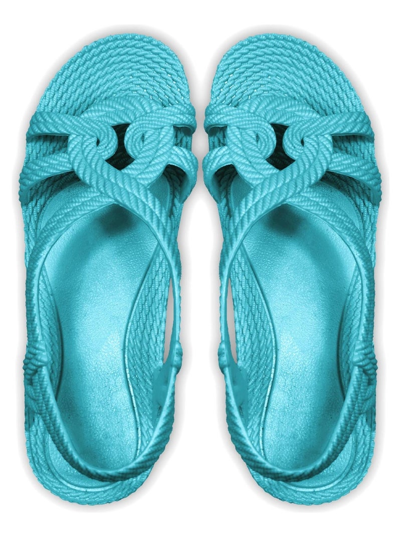 Sandales femme Brasileras semelle en gomme Bleu turquoise - Kiabi