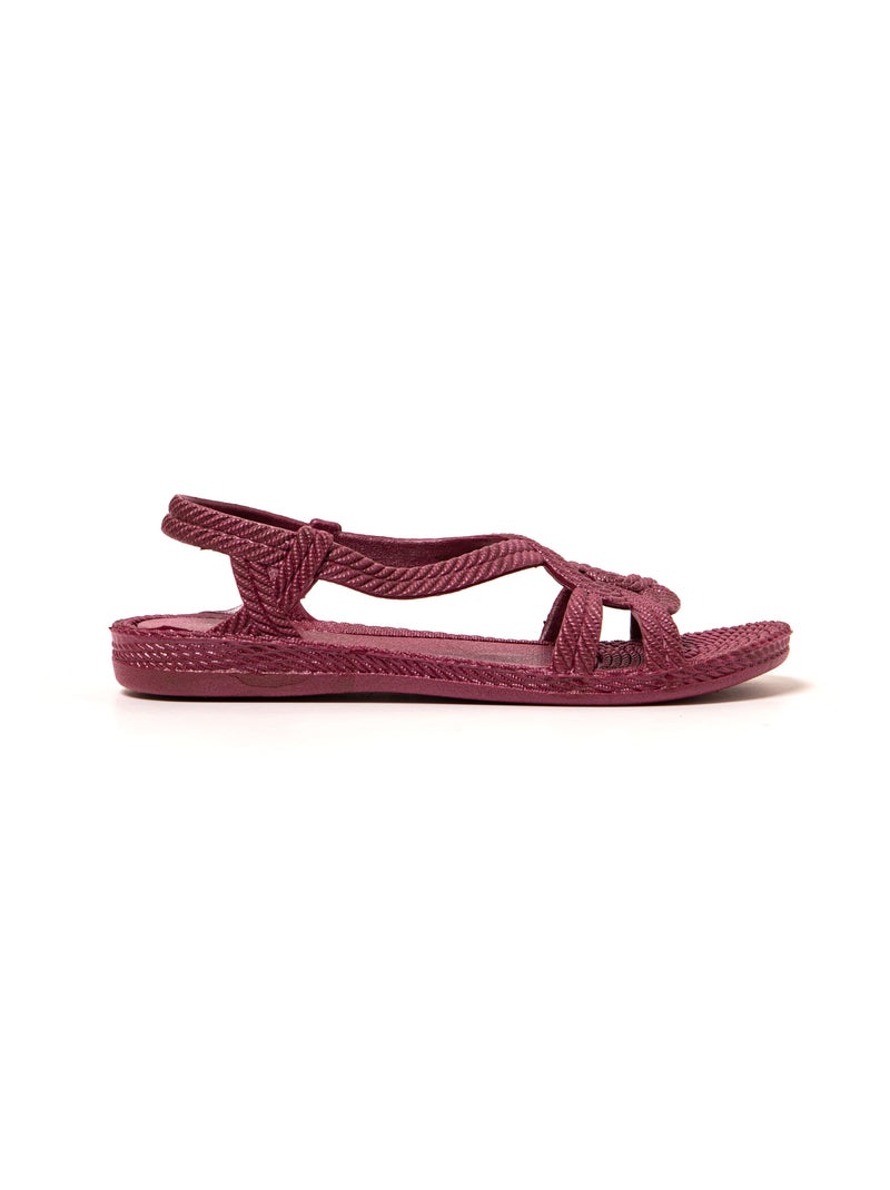 Sandales femme Brasileras semelle en gomme Bordeaux - Kiabi