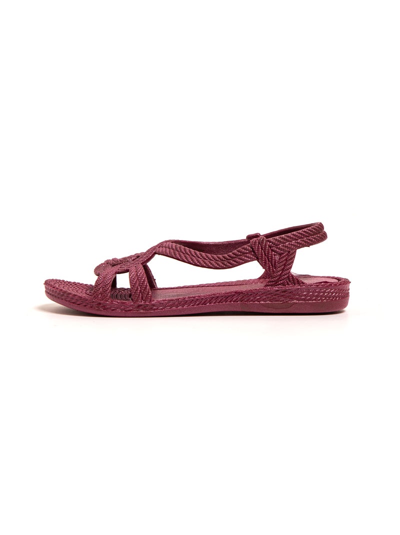 Sandales femme Brasileras semelle en gomme Bordeaux - Kiabi