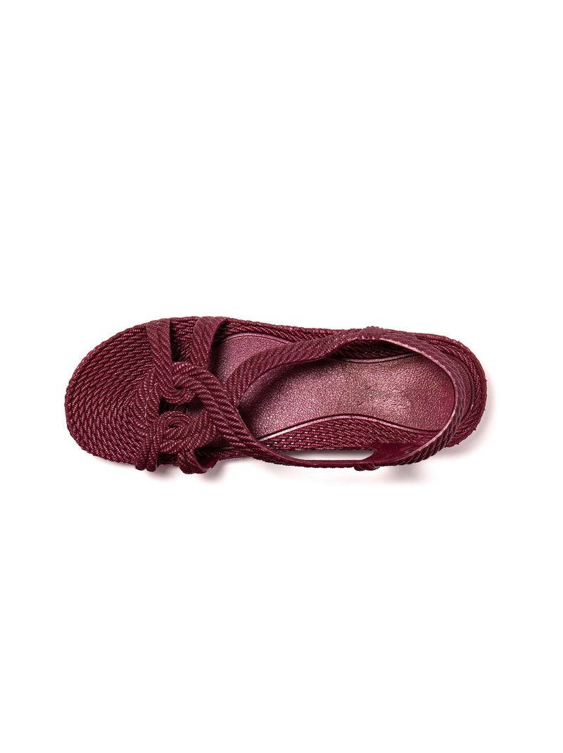 Sandales femme Brasileras semelle en gomme Bordeaux - Kiabi