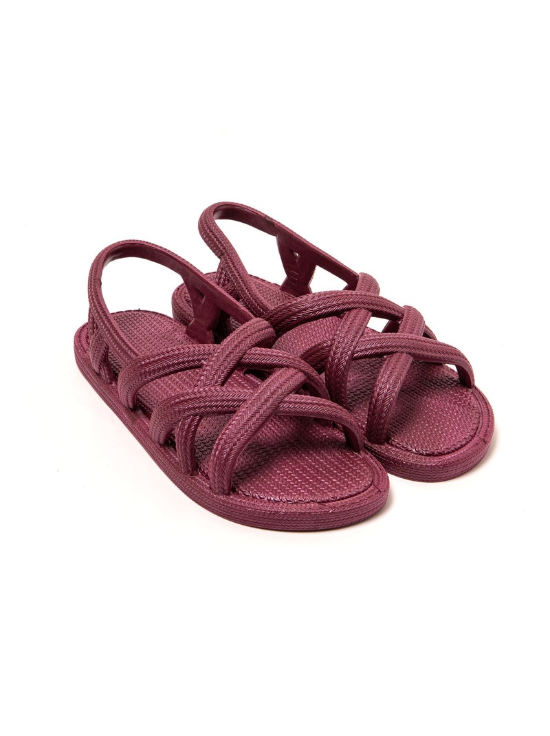 Sandales femme Brasileras semelle en gomme Bordeaux - Kiabi