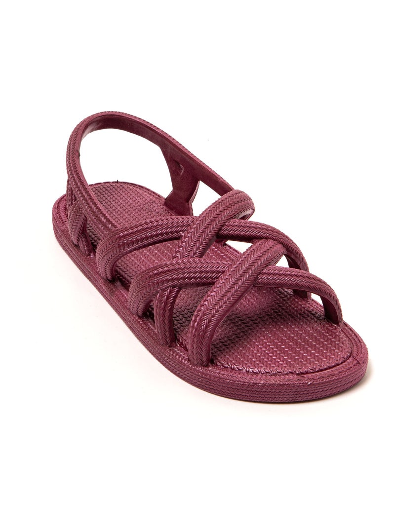 Sandales femme Brasileras semelle en gomme Bordeaux - Kiabi