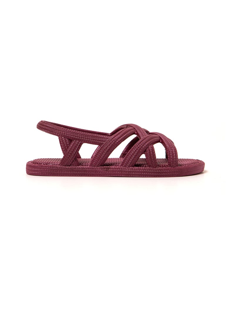 Sandales femme Brasileras semelle en gomme Bordeaux - Kiabi