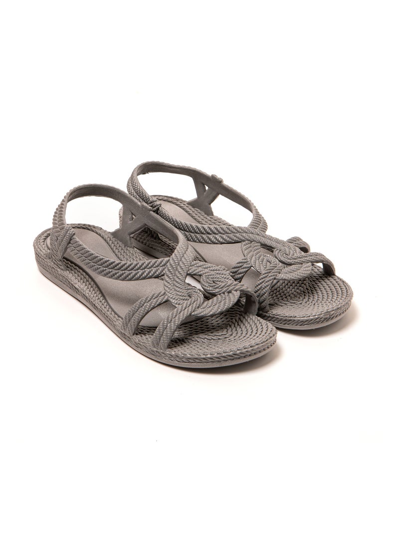 Sandales femme Brasileras semelle en gomme Gris - Kiabi