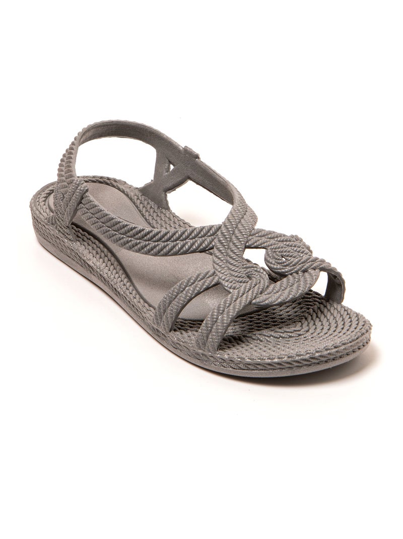 Sandales femme Brasileras semelle en gomme Gris - Kiabi