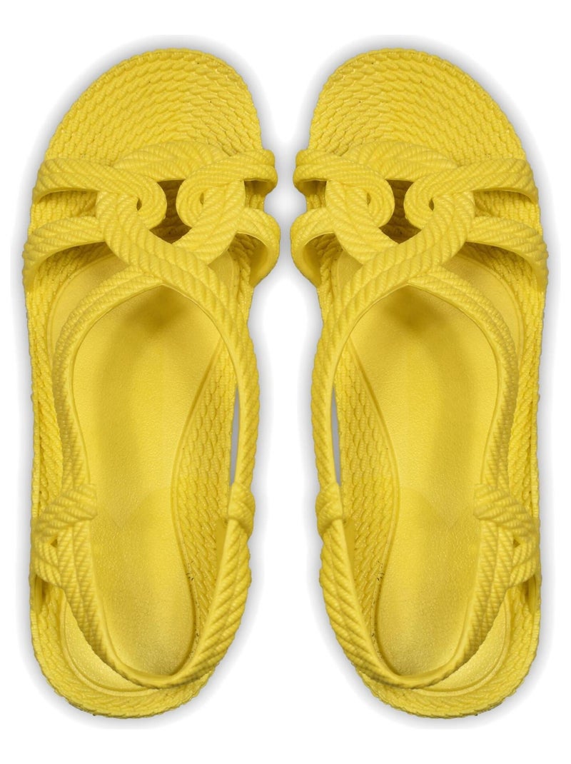 Sandales femme Brasileras semelle en gomme Jaune - Kiabi