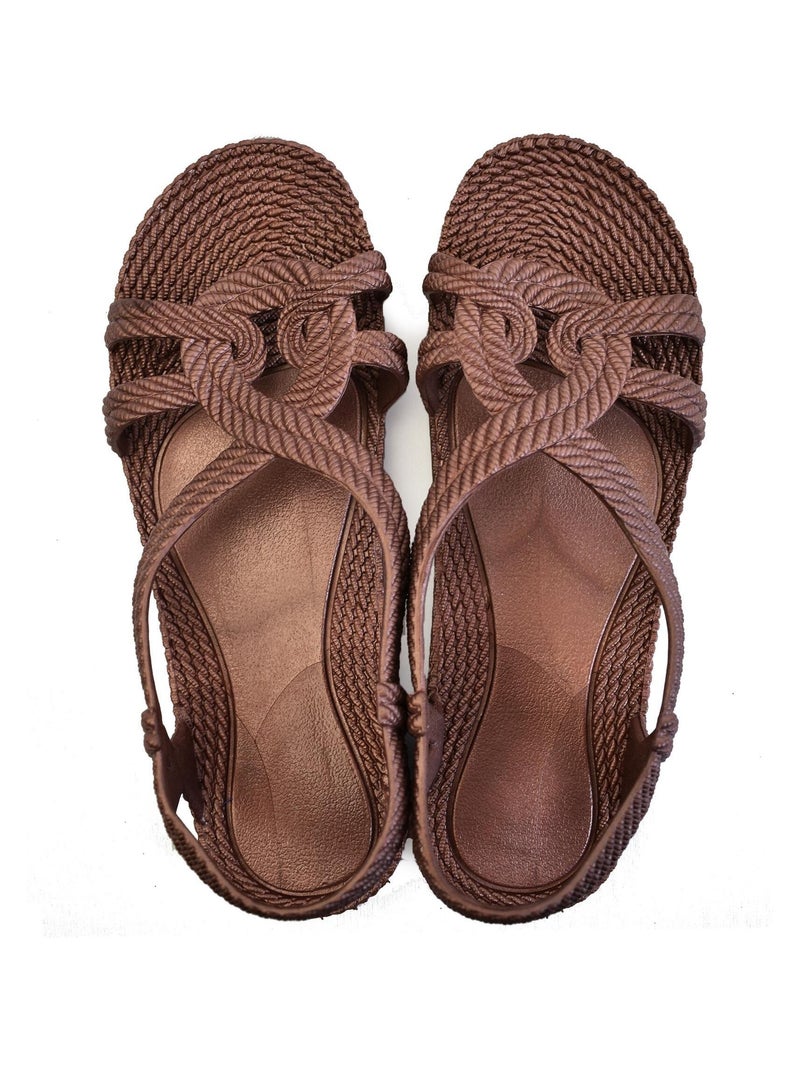 Sandales femme Brasileras semelle en gomme Marron - Kiabi