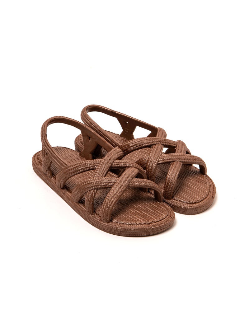 Sandales femme Brasileras semelle en gomme Marron - Kiabi