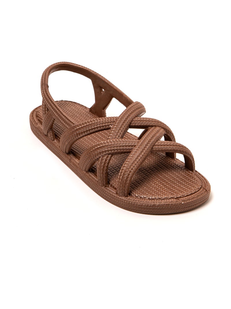 Sandales femme Brasileras semelle en gomme Marron - Kiabi