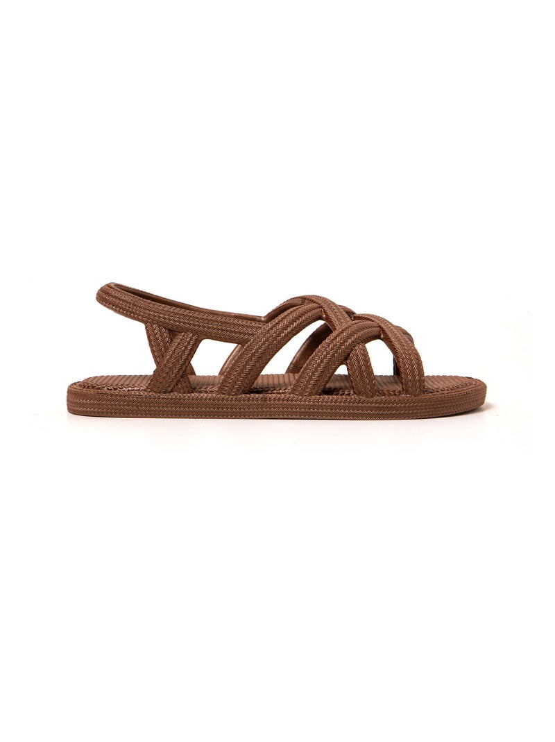 Sandales femme Brasileras semelle en gomme Marron - Kiabi