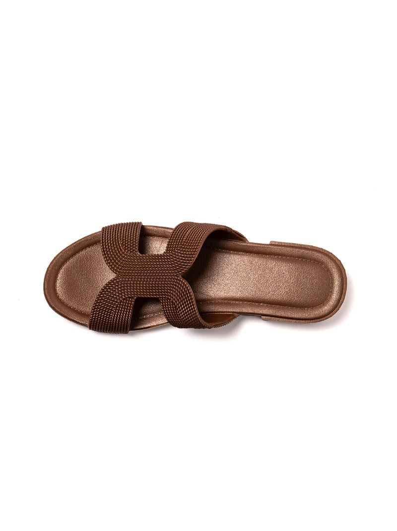 Sandales femme Brasileras semelle en gomme Marron - Kiabi