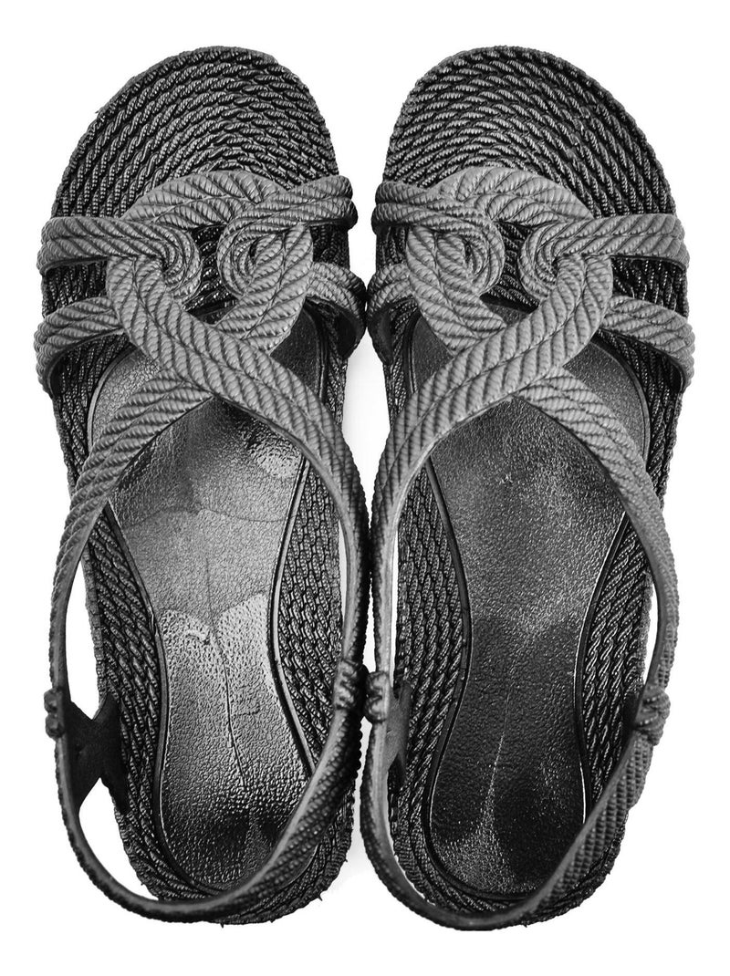 Sandales femme Brasileras semelle en gomme Noir - Kiabi