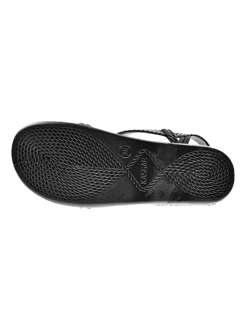 Sandales femme Brasileras semelle en gomme Noir - Kiabi