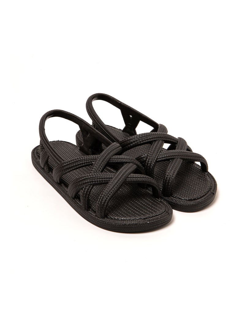 Sandales femme Brasileras semelle en gomme Noir - Kiabi