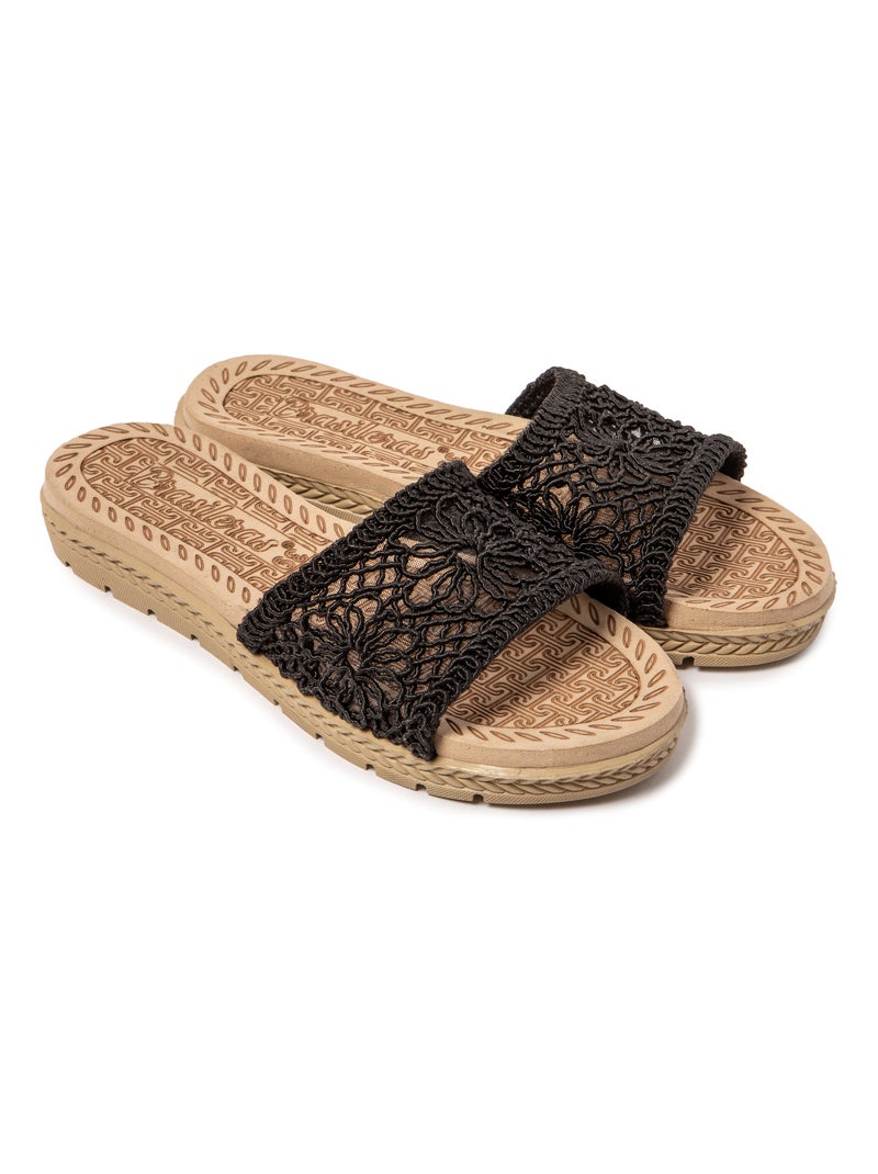 Sandales femme Brasileras semelle en gomme Noir - Kiabi
