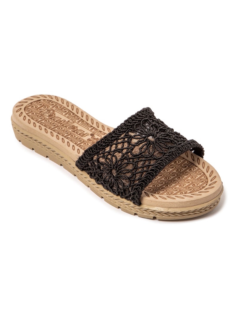 Sandales femme Brasileras semelle en gomme Noir - Kiabi