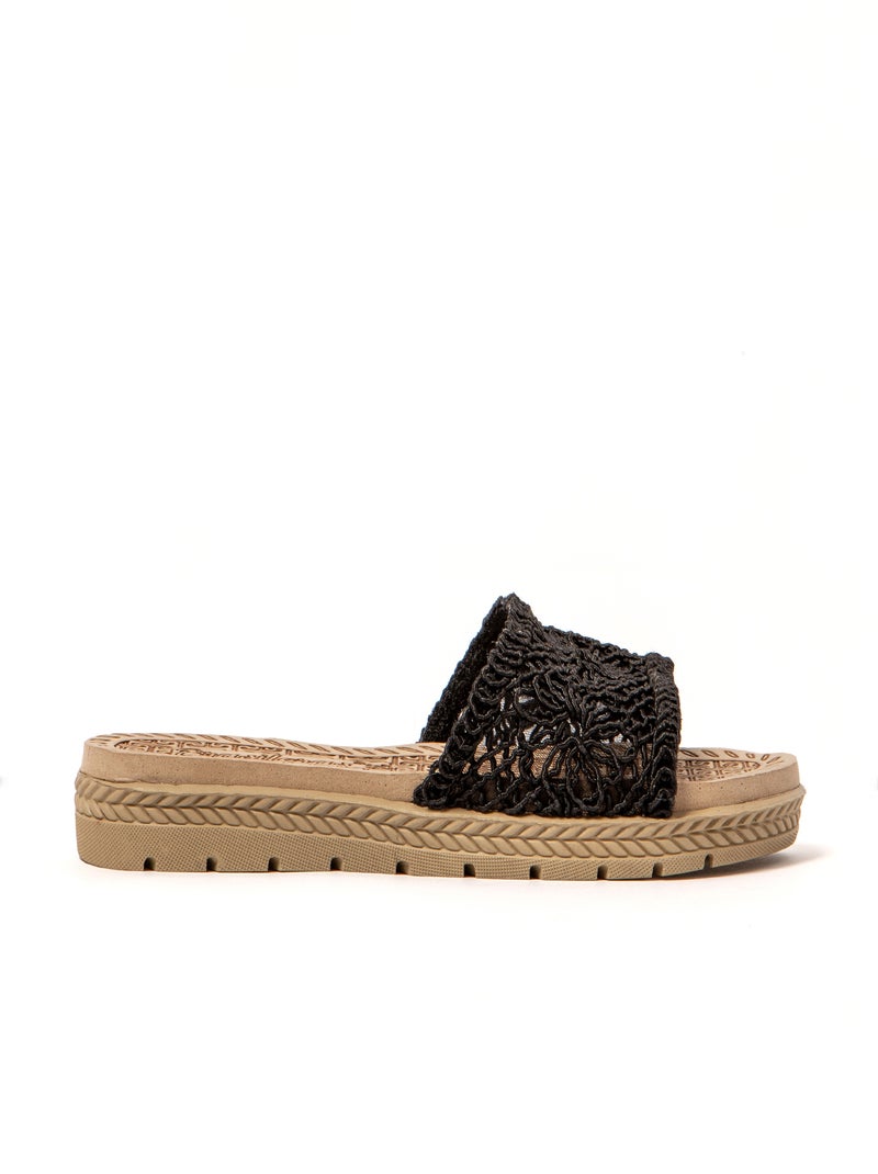 Sandales femme Brasileras semelle en gomme Noir - Kiabi