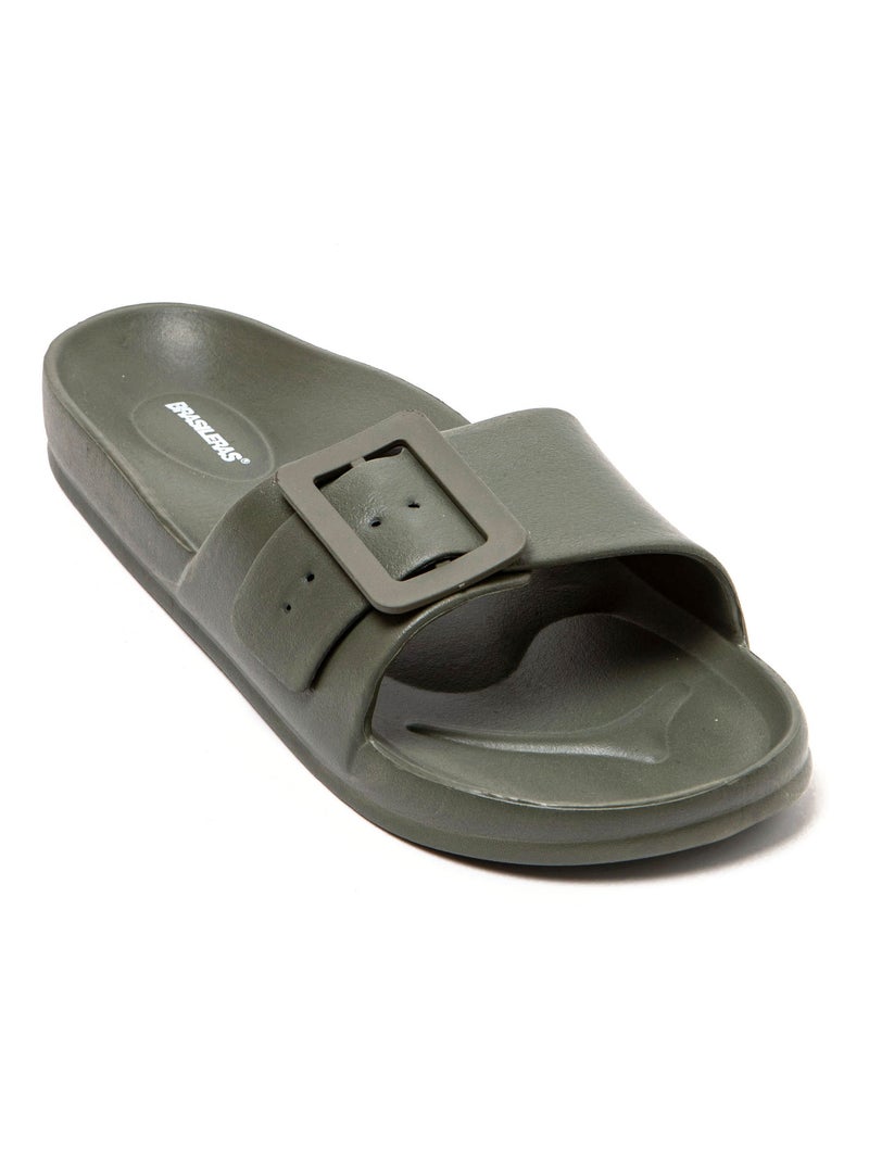 Sandales femme Brasileras semelle en gomme Vert foncé - Kiabi
