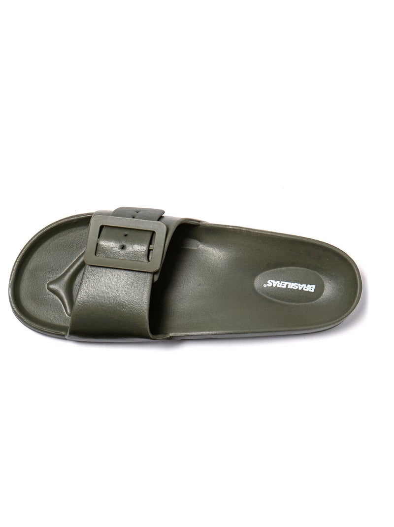 Sandales femme Brasileras semelle en gomme Vert foncé - Kiabi