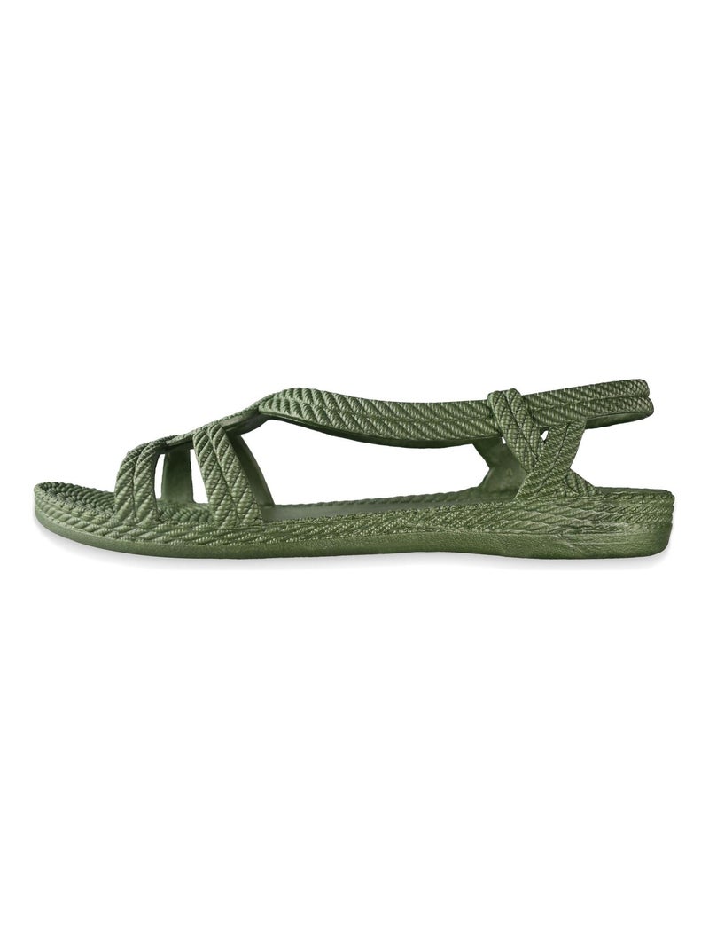 Sandales femme Brasileras semelle en gomme Vert foncé - Kiabi