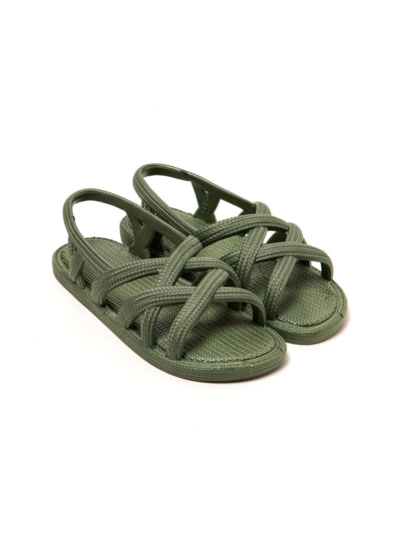 Sandales femme Brasileras semelle en gomme Vert foncé - Kiabi