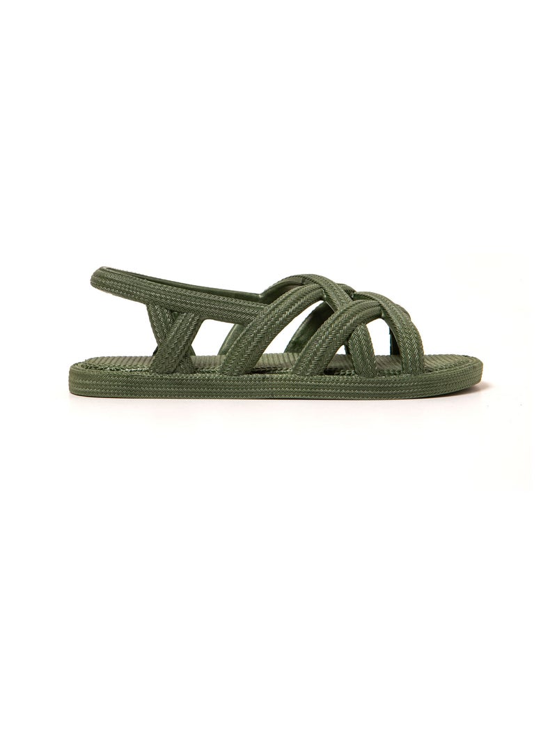 Sandales femme Brasileras semelle en gomme Vert foncé - Kiabi