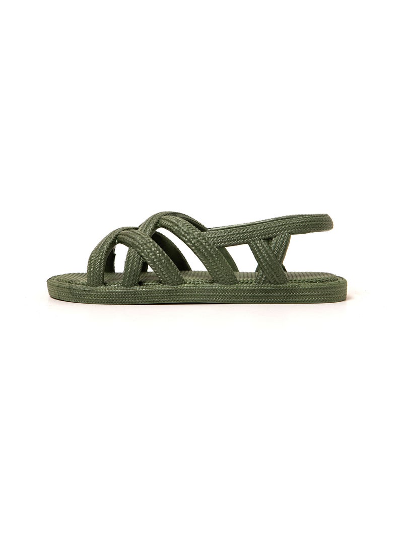 Sandales femme Brasileras semelle en gomme Vert foncé - Kiabi