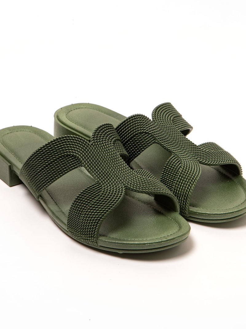 Sandales femme Brasileras semelle en gomme Vert foncé - Kiabi