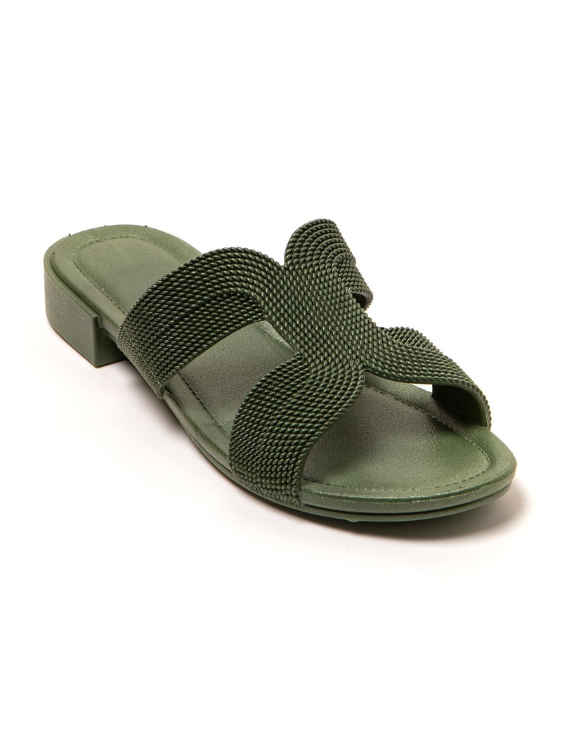 Sandales femme Brasileras semelle en gomme Vert foncé - Kiabi