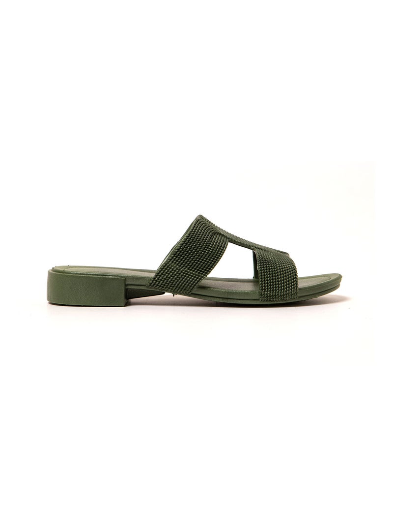 Sandales femme Brasileras semelle en gomme Vert foncé - Kiabi