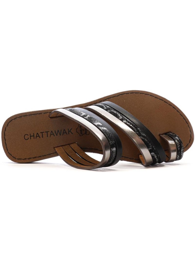 Sandales femme Chattawak Noir - Kiabi