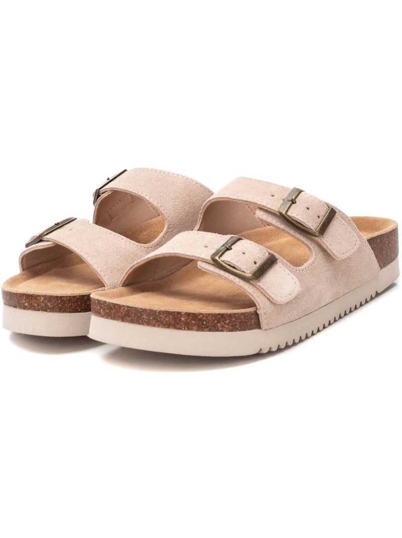 Sandales Femme Cuir Beige - Kiabi