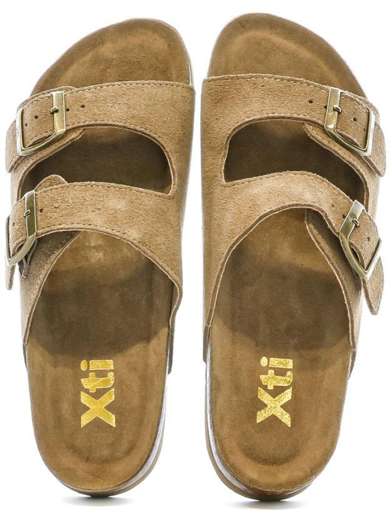 Sandales Femme Cuir Marron cappuccino - Kiabi