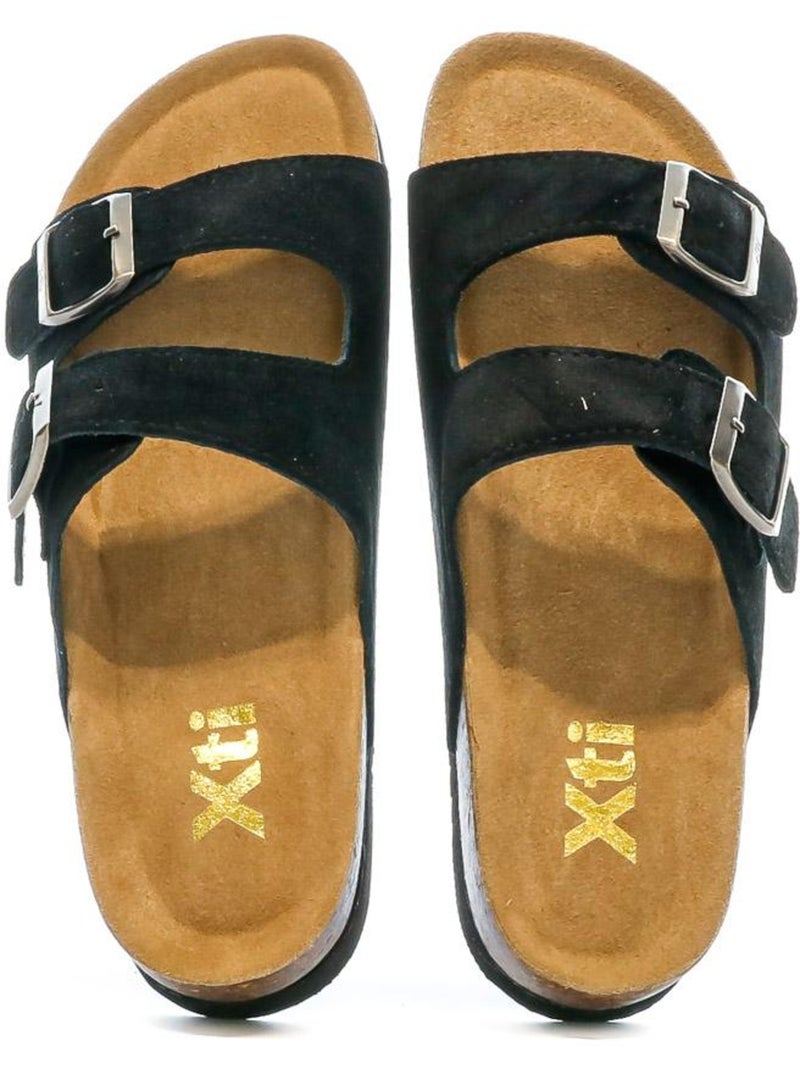 Sandales Femme Cuir Noir - Kiabi