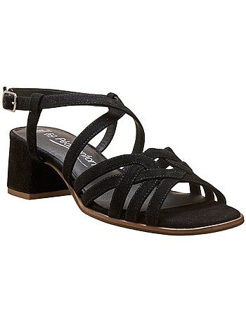 Sandales femme cuir velours - PEDICONFORT